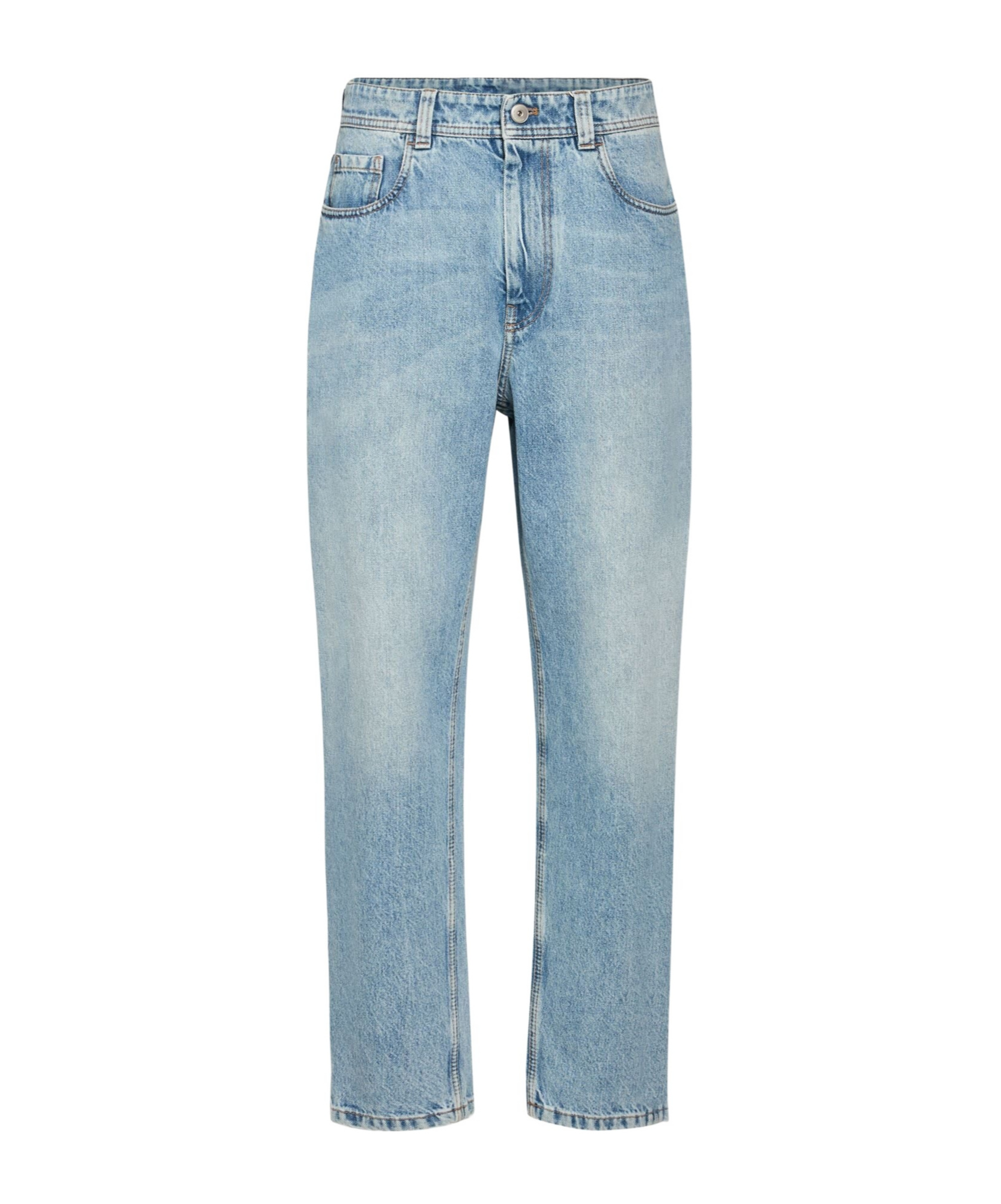 Brunello Cucinelli Mid-blue Denim Tapered Pants