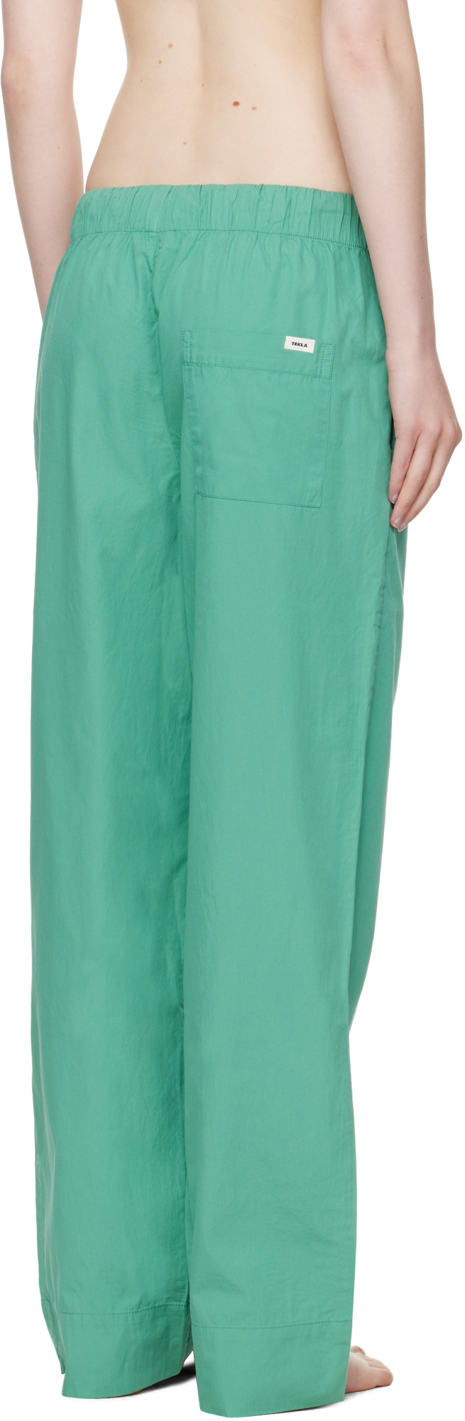 Tekla Drawstring Pajama Pants In Green