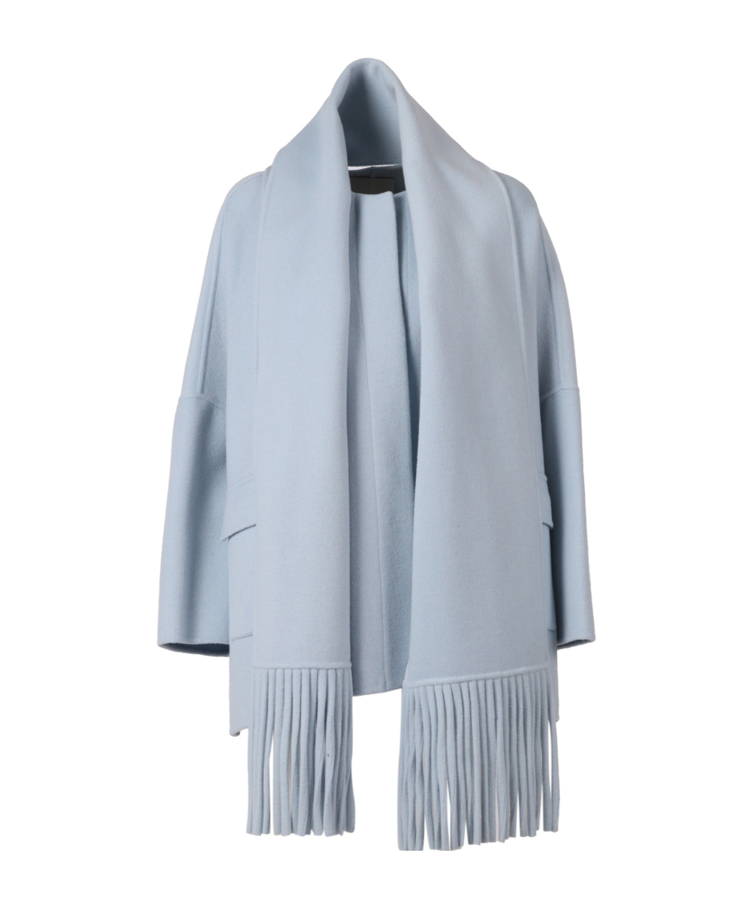 Ermanno Scervino Scarf-style Wide-sleeved Casual Jacket In Blue