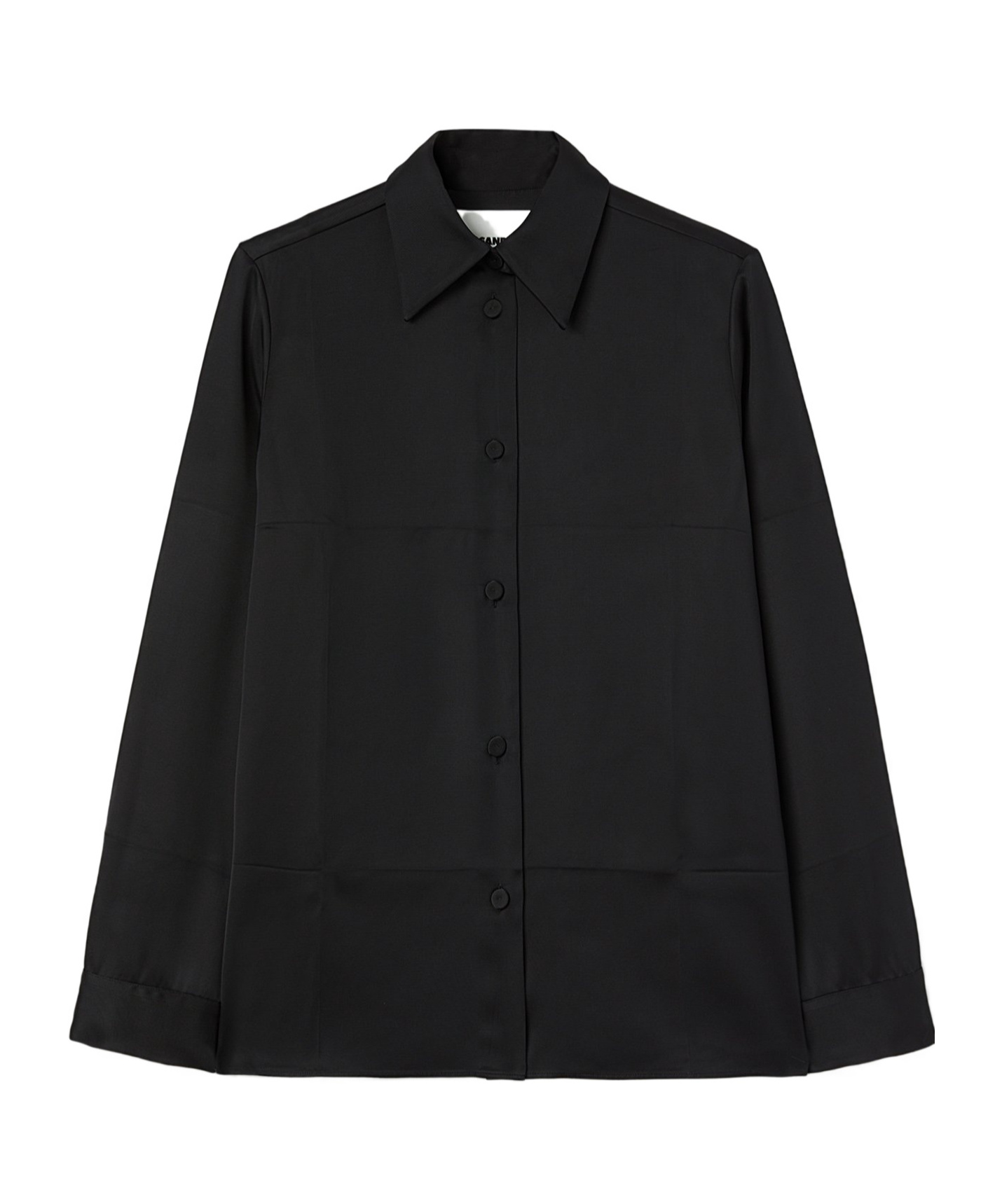 Jil Sander Pointed-collar Twill Shirt In Black