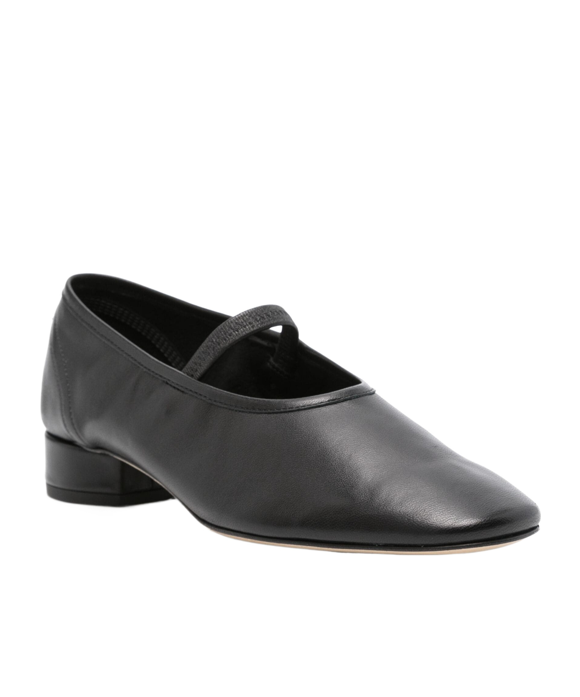 Aeyde Womens Pippa Block-heel Leather Ballet Flats Blac In Black