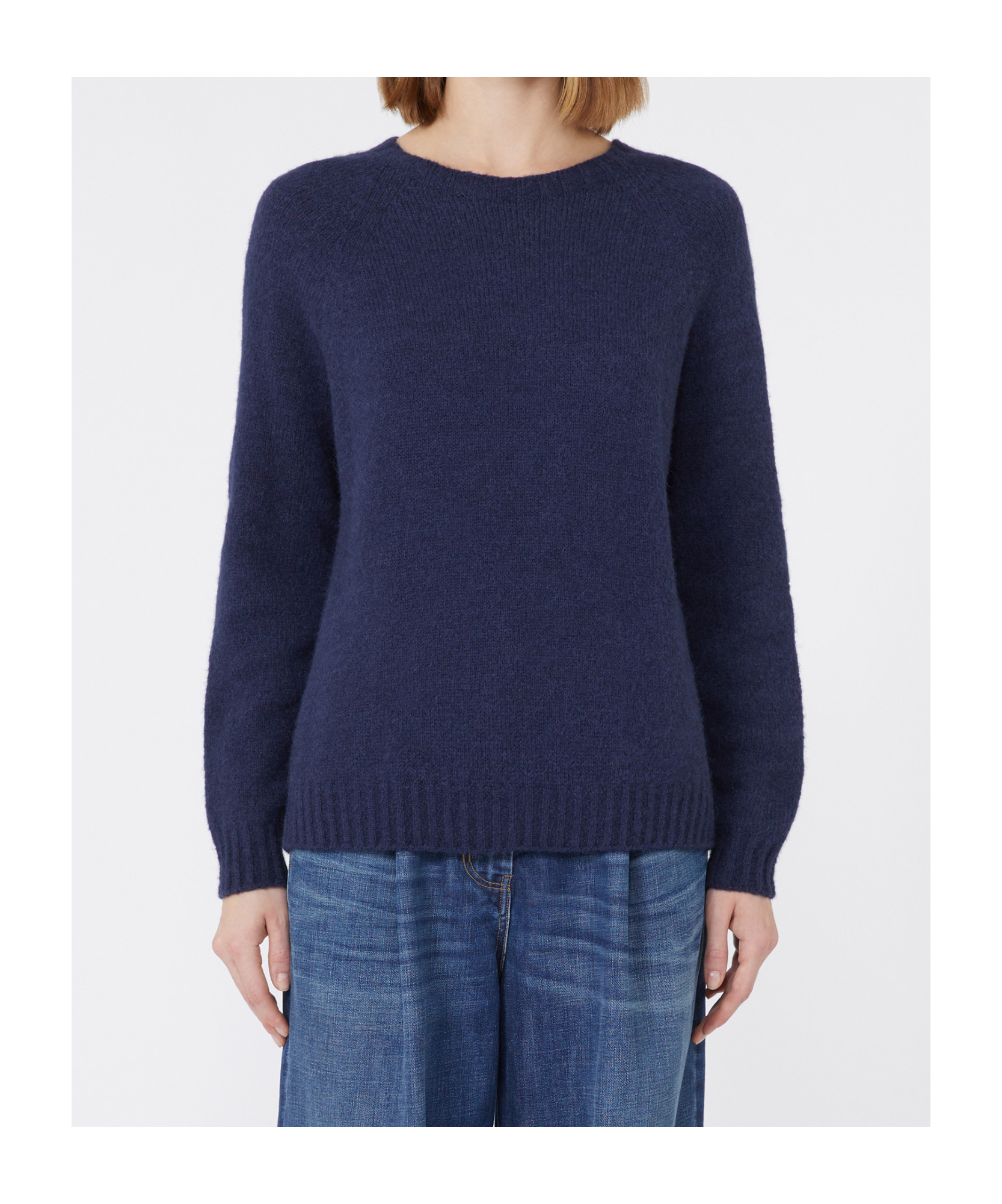 Weekend Max Mara Alpaca And Cotton Sweater In Blue