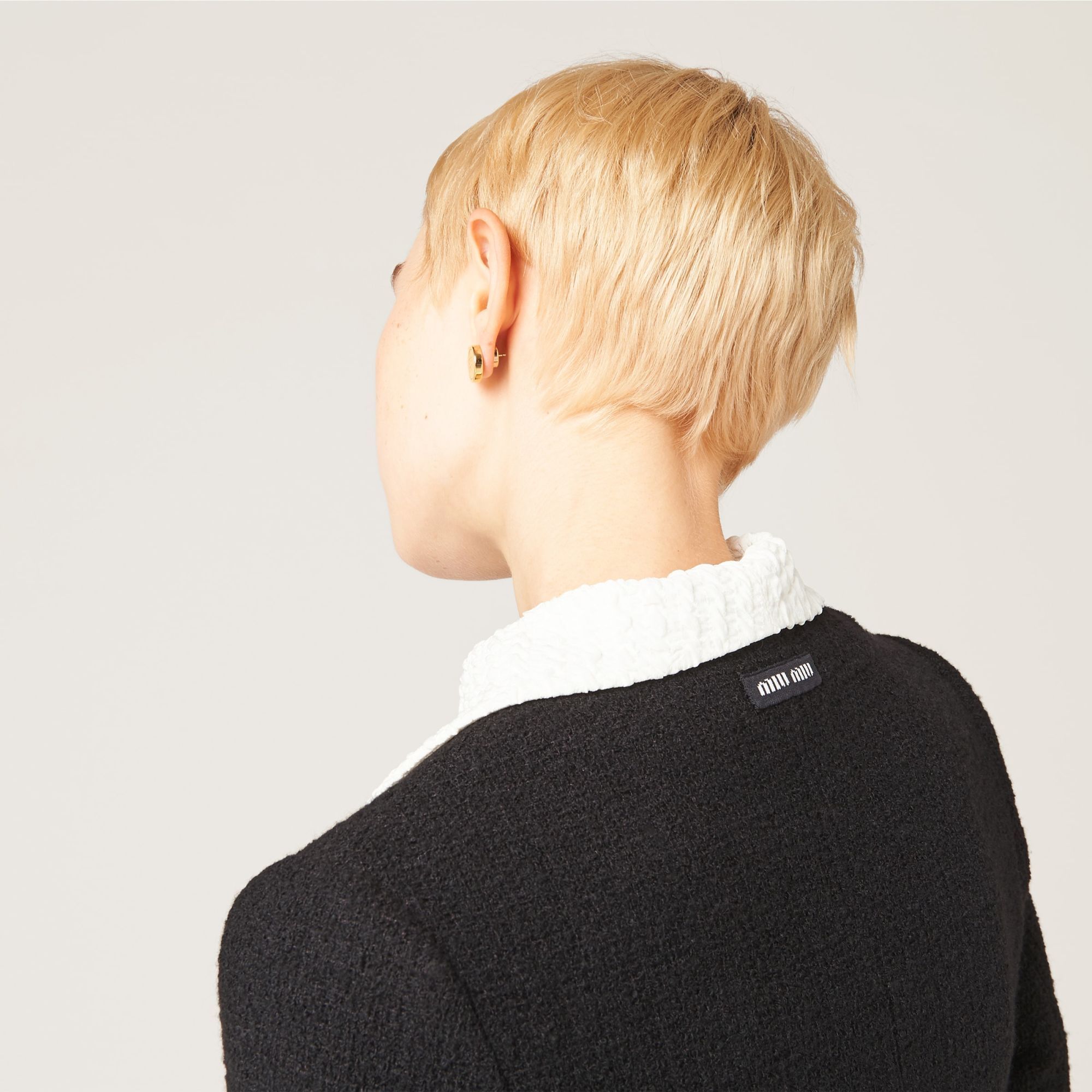 Miu Miu Sequin-embellished Tweed Jacket In Black