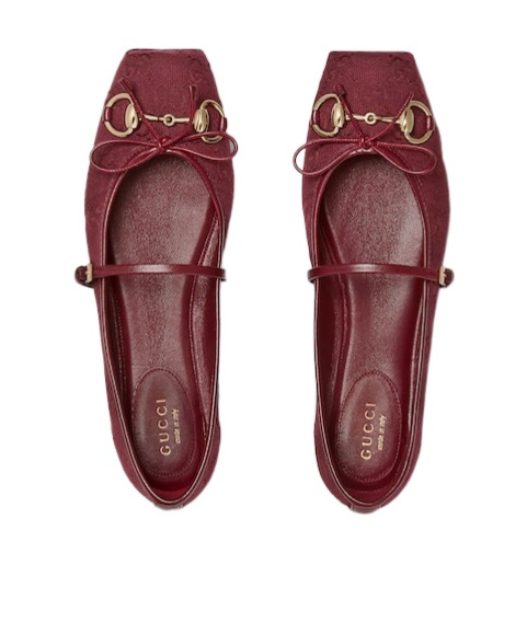 Gucci Horsebit Series Ballet Flats In Red