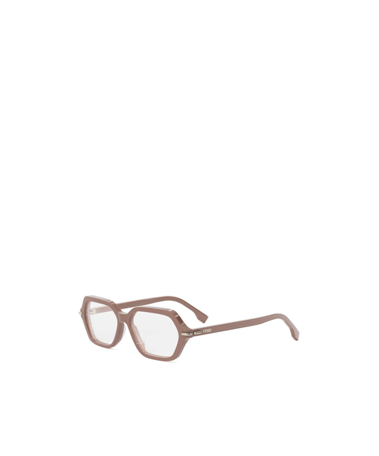 Fendi Eyewear Selleria Geometric Frame Glasses In White