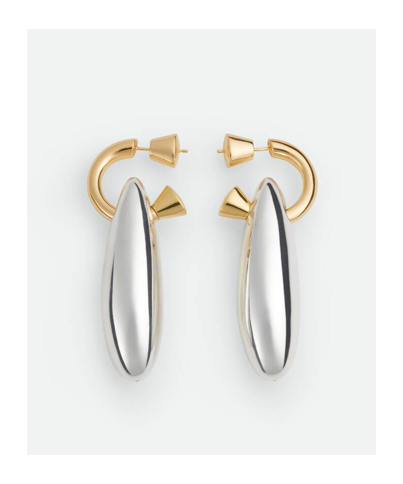 Bottega Veneta Large Oval Earrings In Yellow