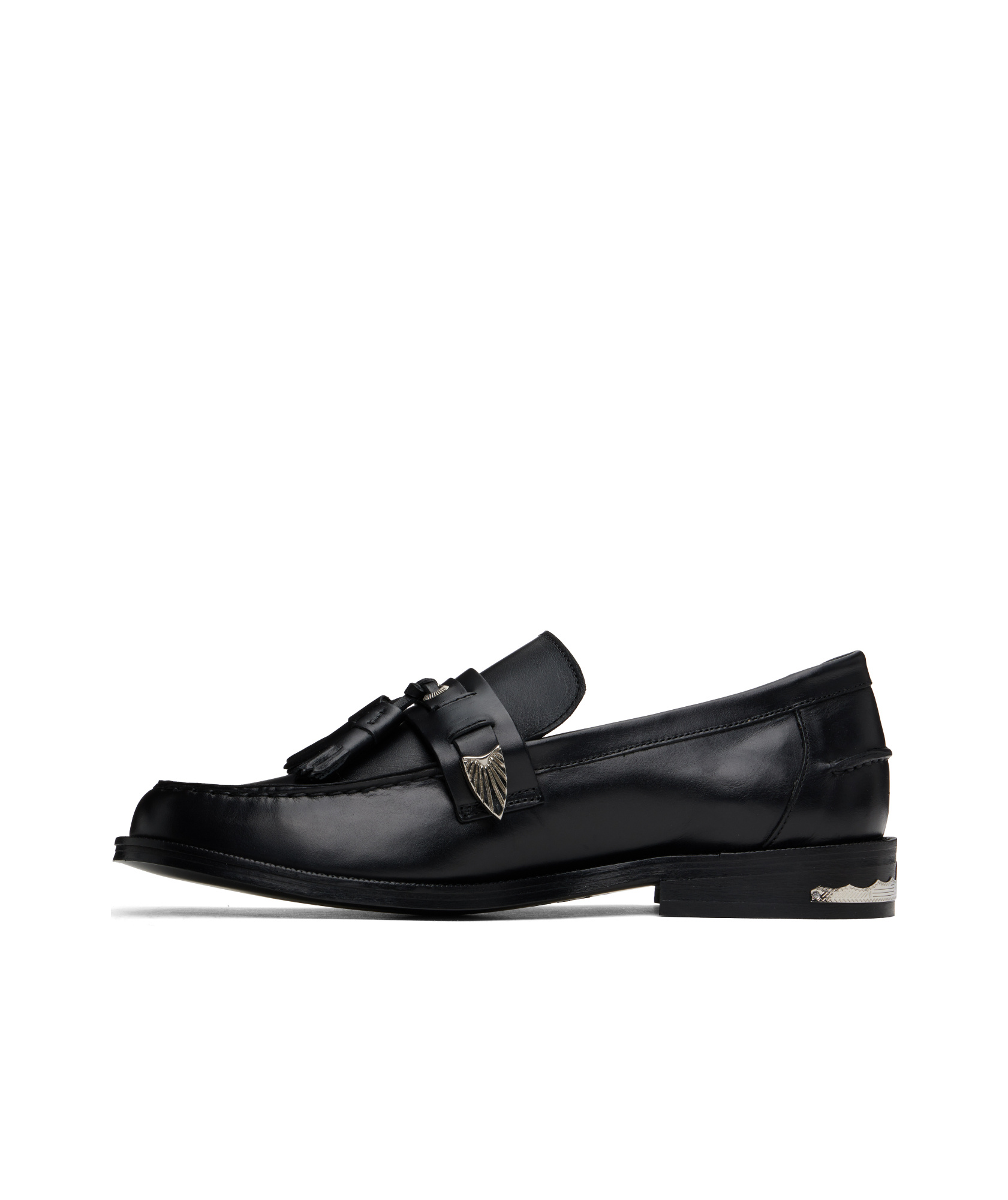 Toga Virilis Mens Black Hardware-embellished Leather Loafers In Black