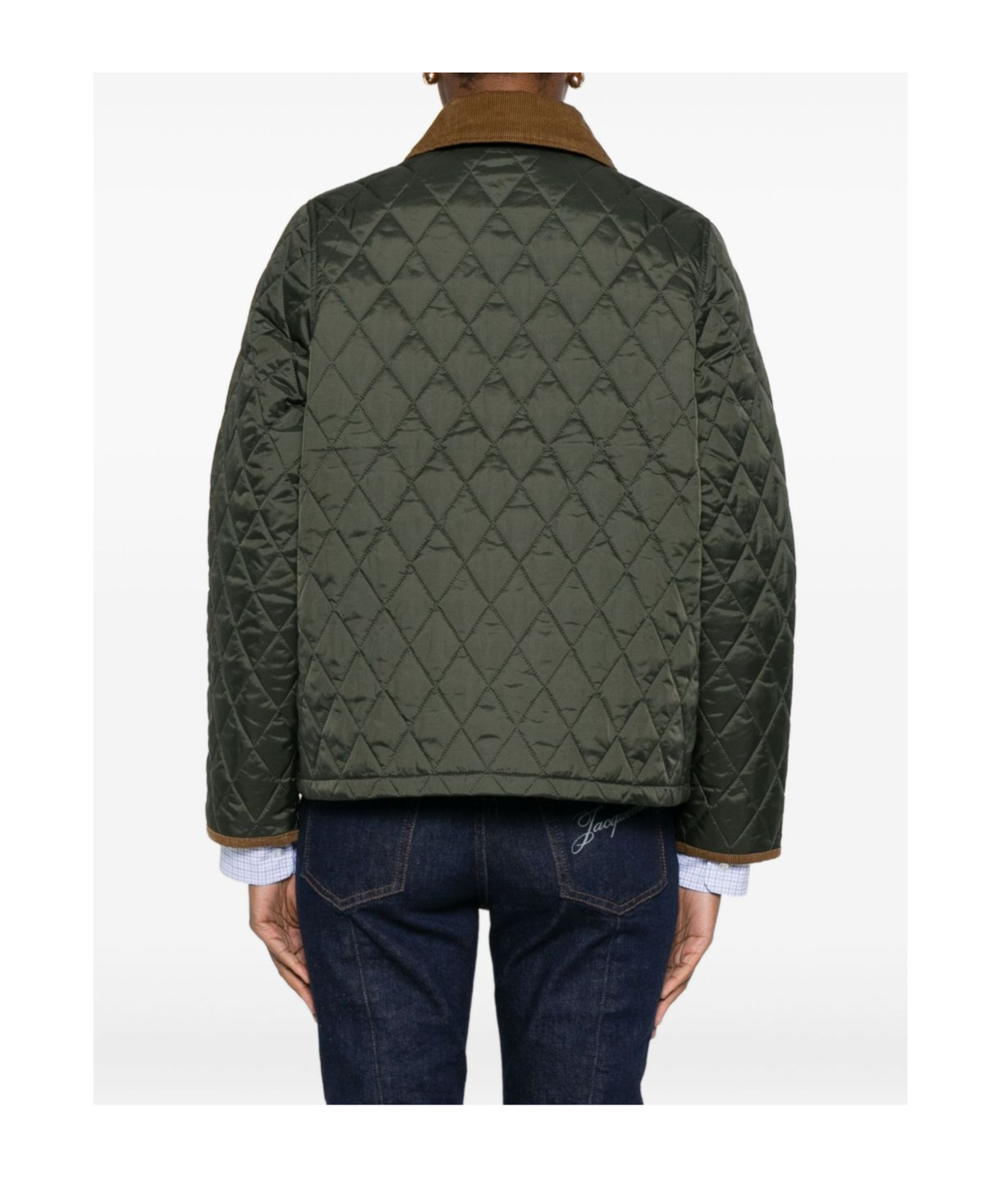 Barbour Quilted Corduroy-collar Jacket In Green