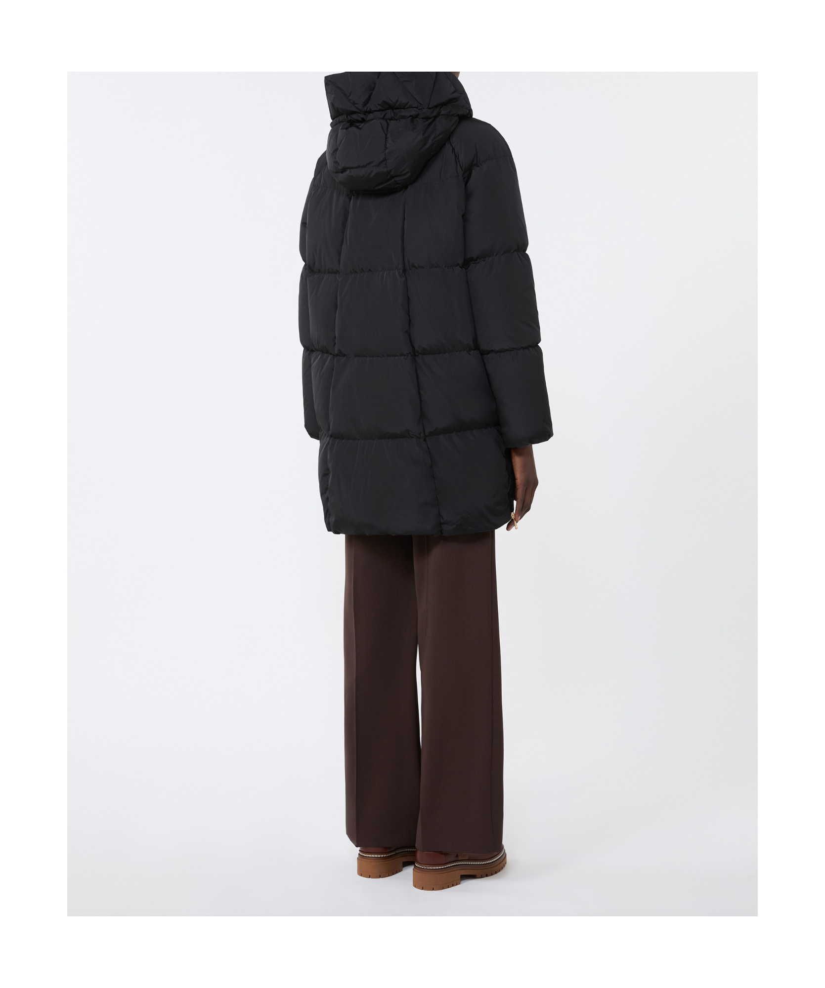 Weekend Max Mara Long-sleeved Parka Coat In Black