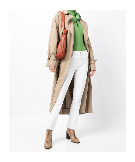 Paige Belt-loop Casual Pants In White