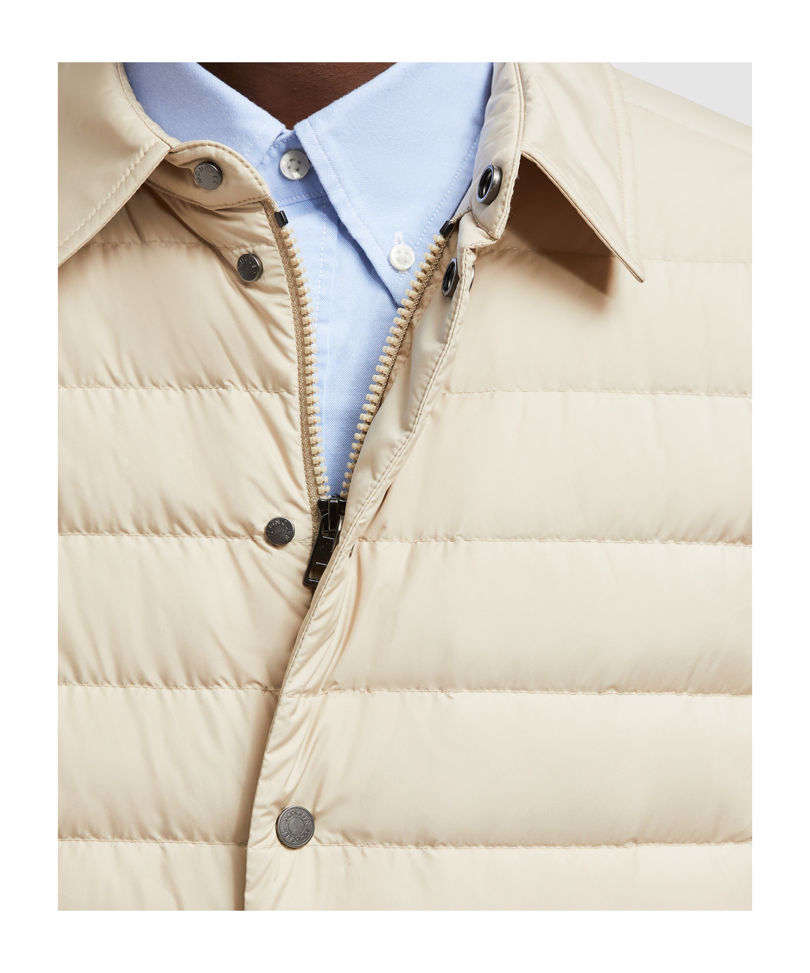 Moncler Long-sleeved Down Jacket In Nude