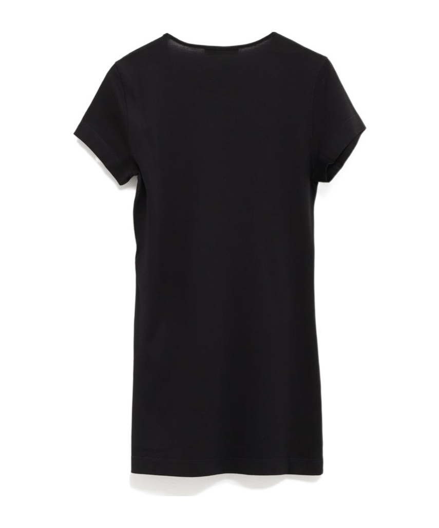 Lemaire Open-necked Black Shirt In Black
