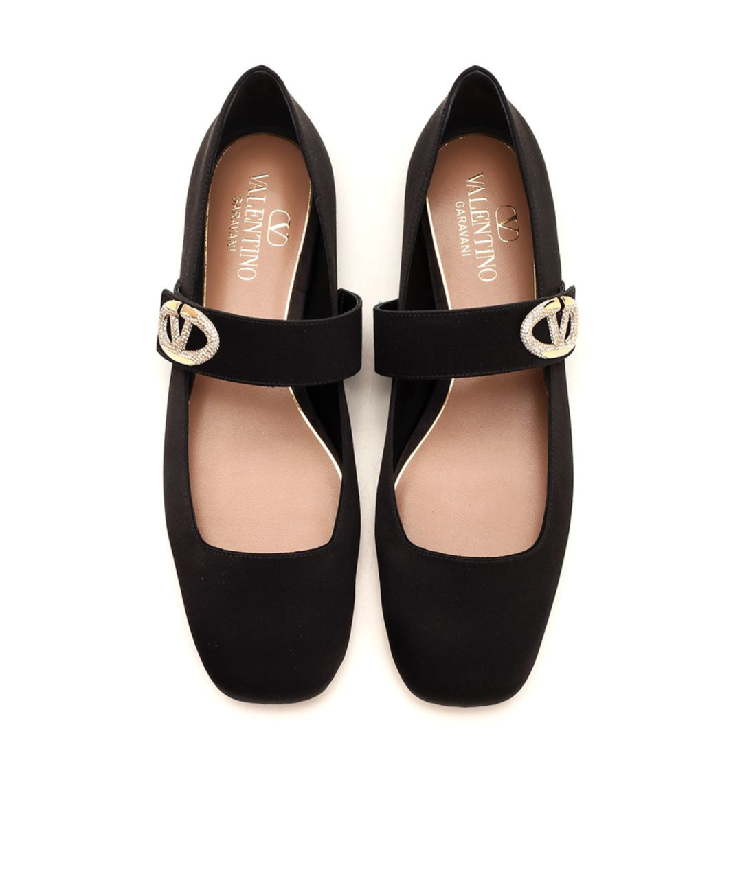 Valentino Vlogo Locker Ballerina Shoes In Black