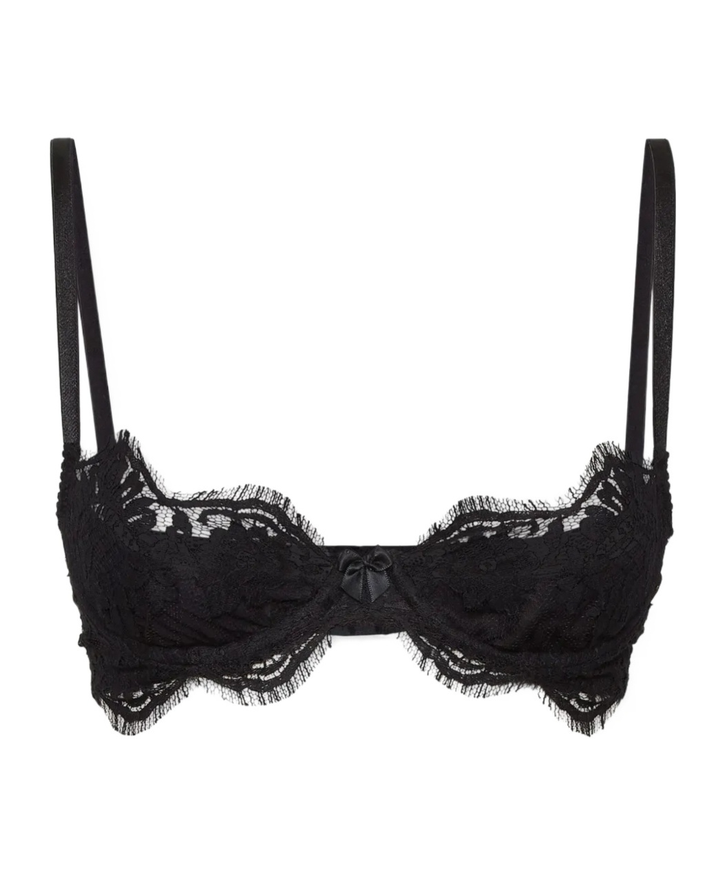 Dsquared2 Lace Bra With Adjustable Straps And Bow In Black