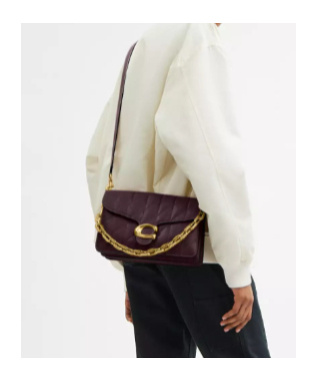 Coach Chain Tabby Shoulder Bag With Quilting In Purple