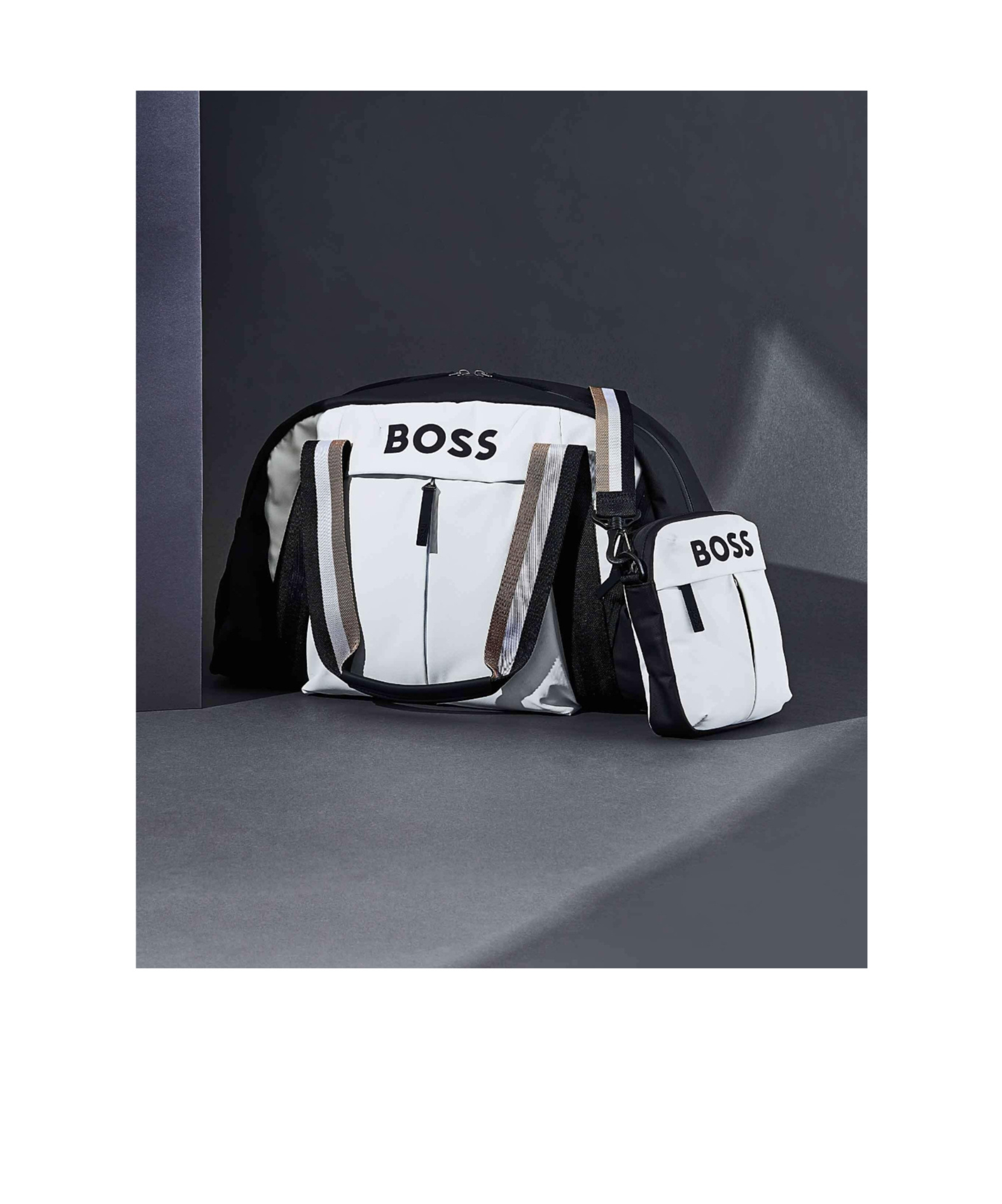 Shop Hugo Boss Logo Strap Satchel In White