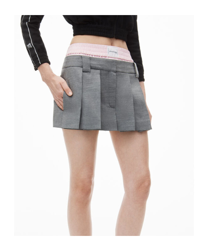 ALEXANDER WANG LAYERED PLEATED SKORT 