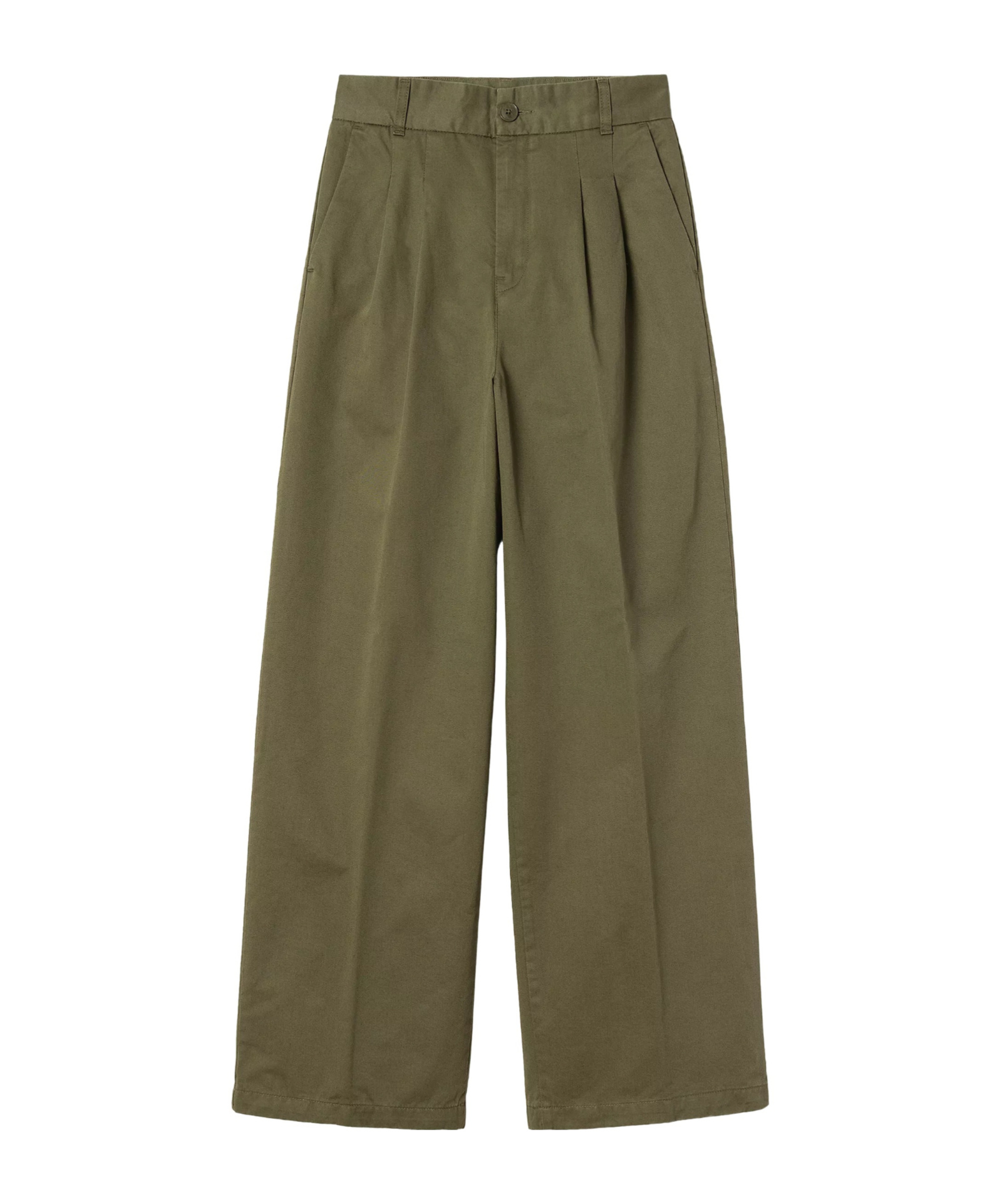 Carhartt Pleated Straight-leg Trousers In Green