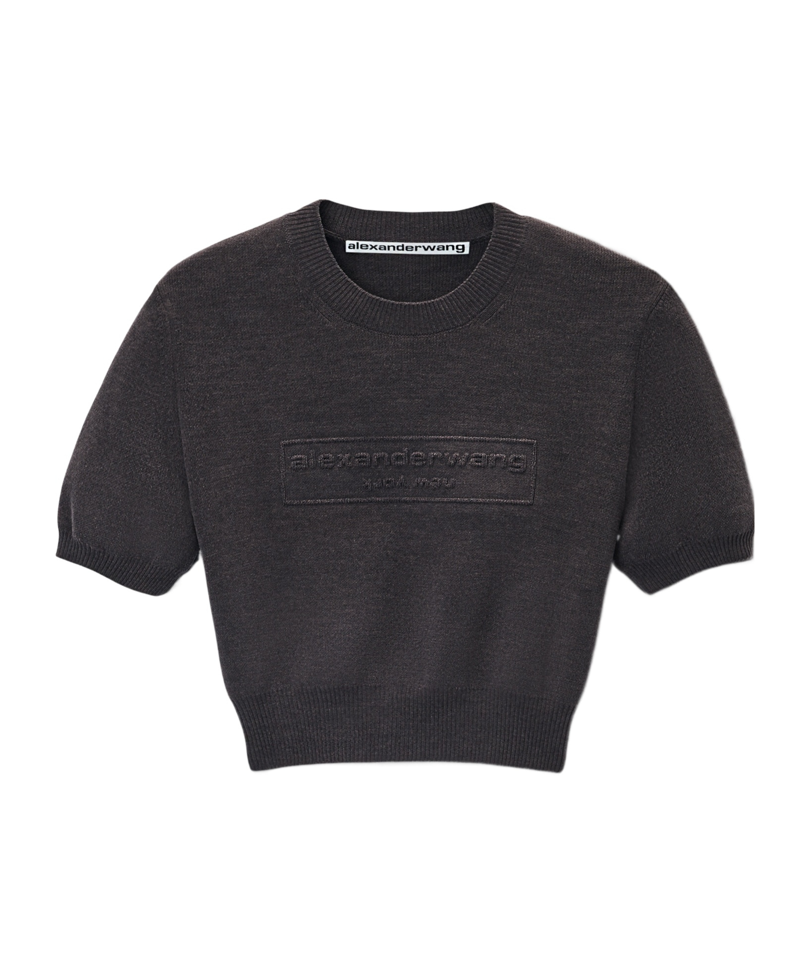 Shop Alexander Wang Logo-embossed T-shirt In Black