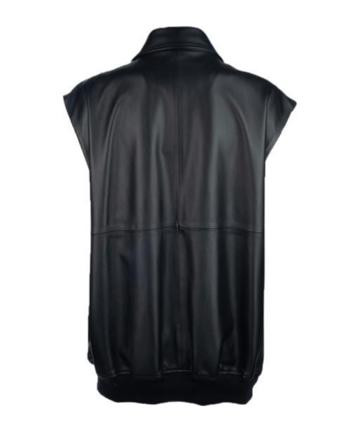 Shop Fabiana Filippi Leather Gilet In Black