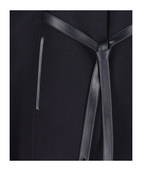 Loro Piana Belted Leather-trimmed Cashmere Cape In Black