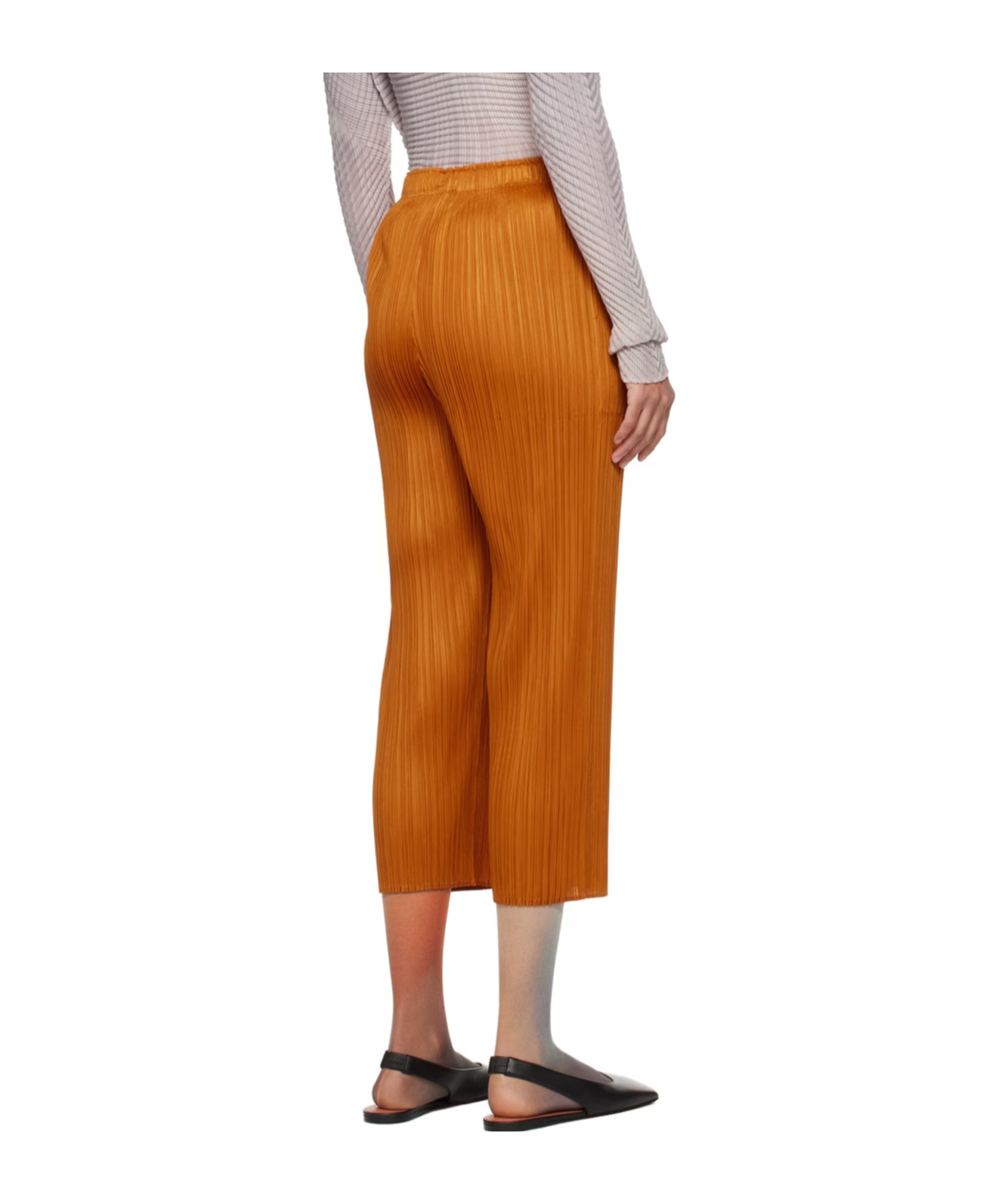 Issey Miyake Orange Monthly Colors April Trousers In Brown