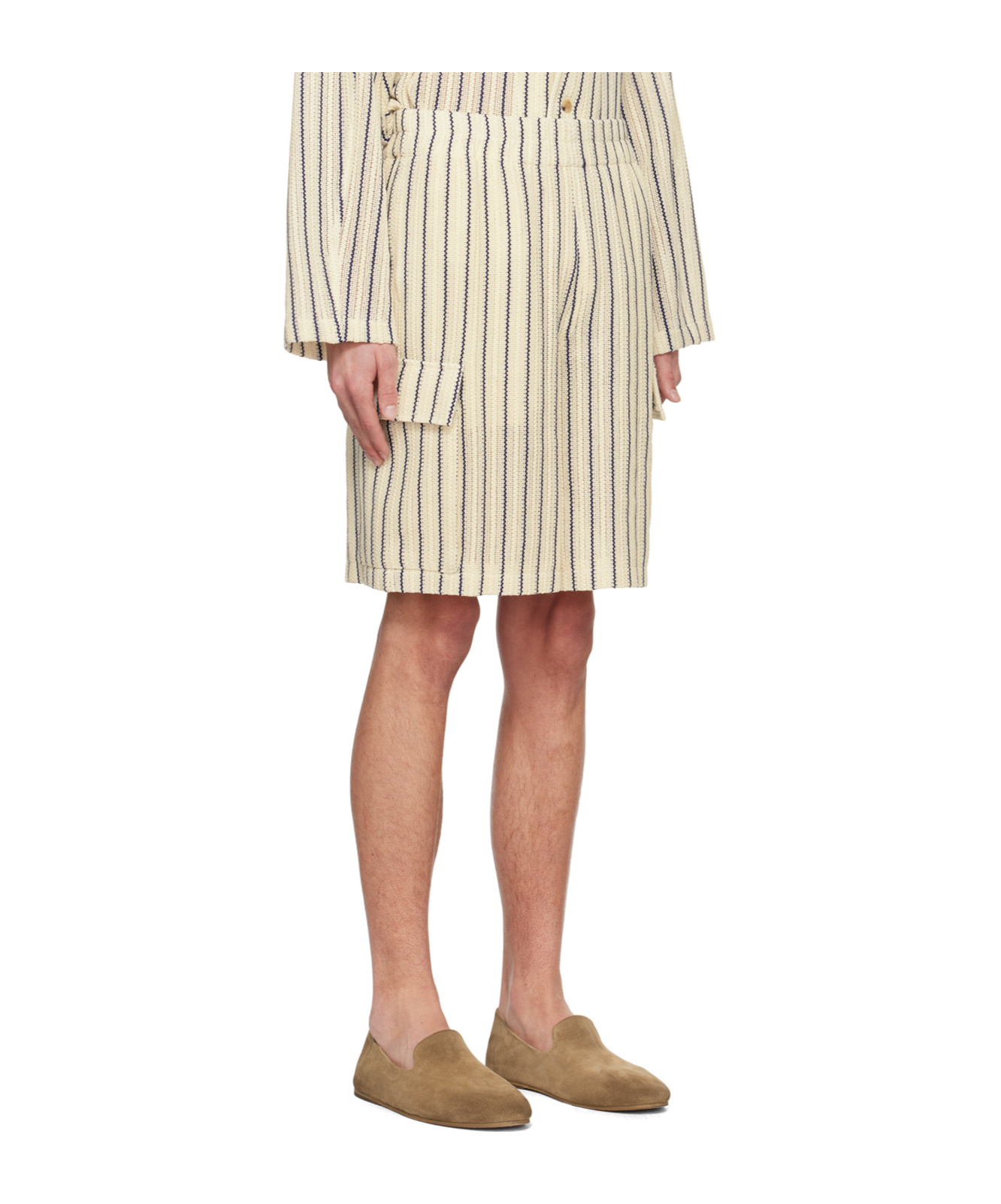 Le 17 Septembre Striped Shorts In Blue