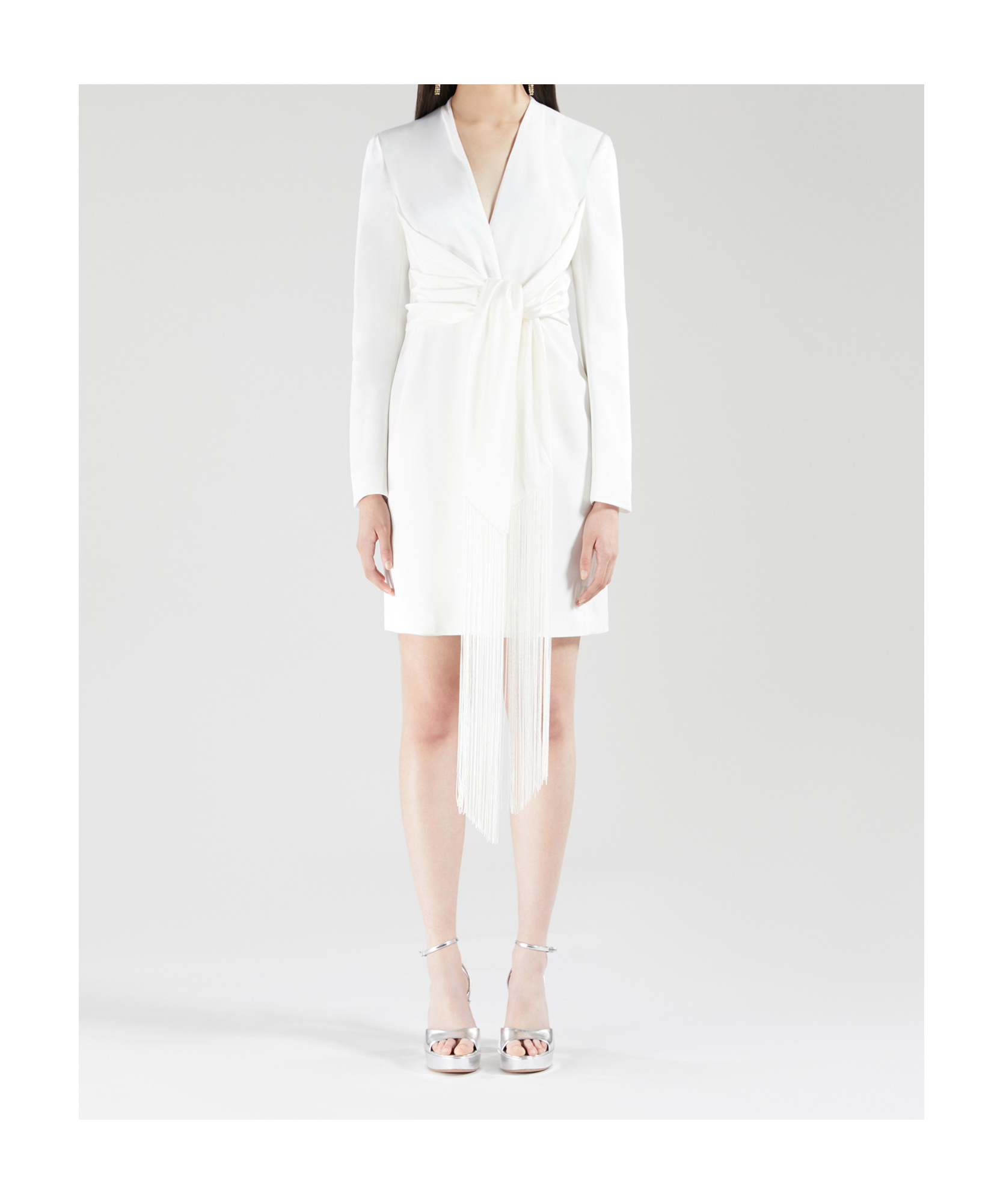 Max Mara Long Sleeve Dress In White