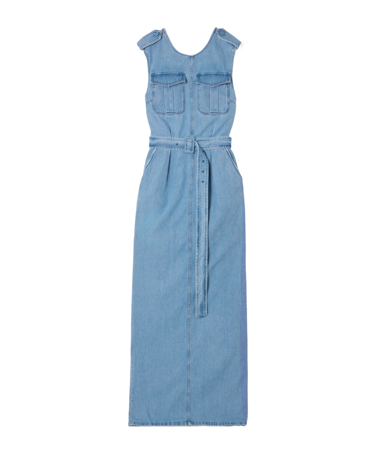 Dries Van Noten Denim Maxi Dress In Blue