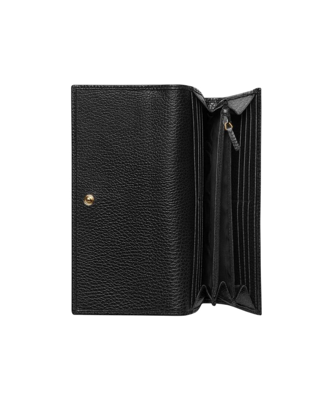 Gucci Bi-color Gg Marmont Continental Wallet In Black