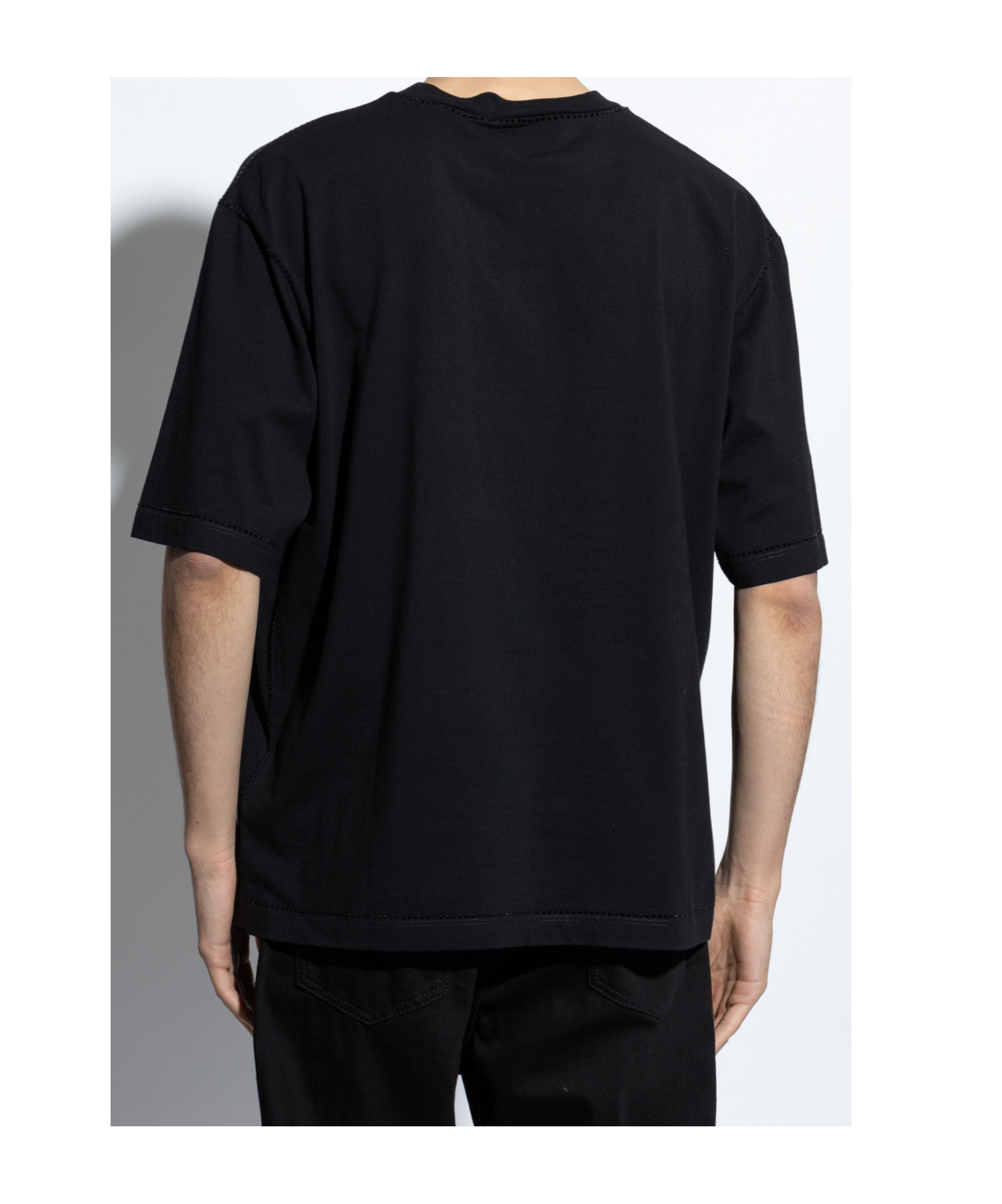 Dsquared2 Open-necked Black Shirt In Black