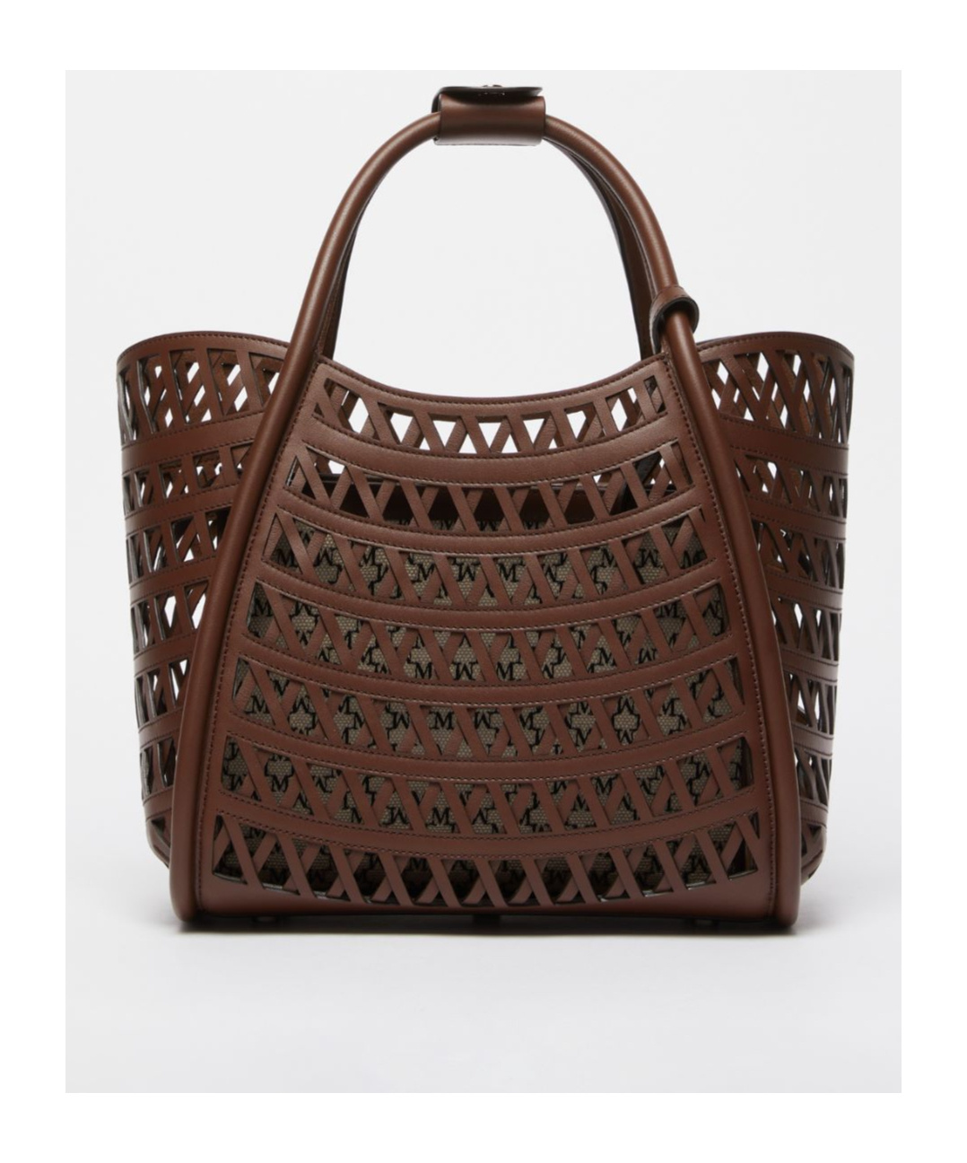 Max Mara Marine S Weave Bag In Dark Brown