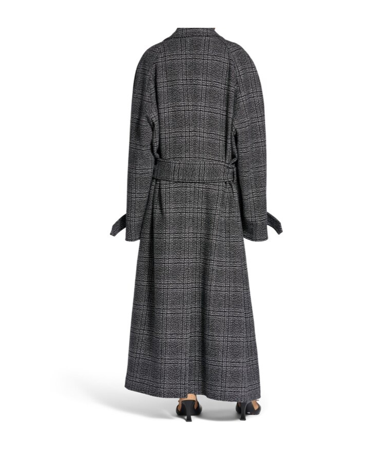 Balenciaga Checkered Pattern One Layer Coat
