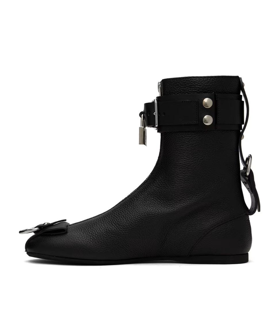Jw Anderson Padlock Ankle Boots In Black