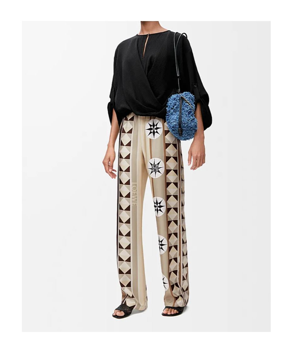 Loewe Blouse In Cotton And Silk In Black