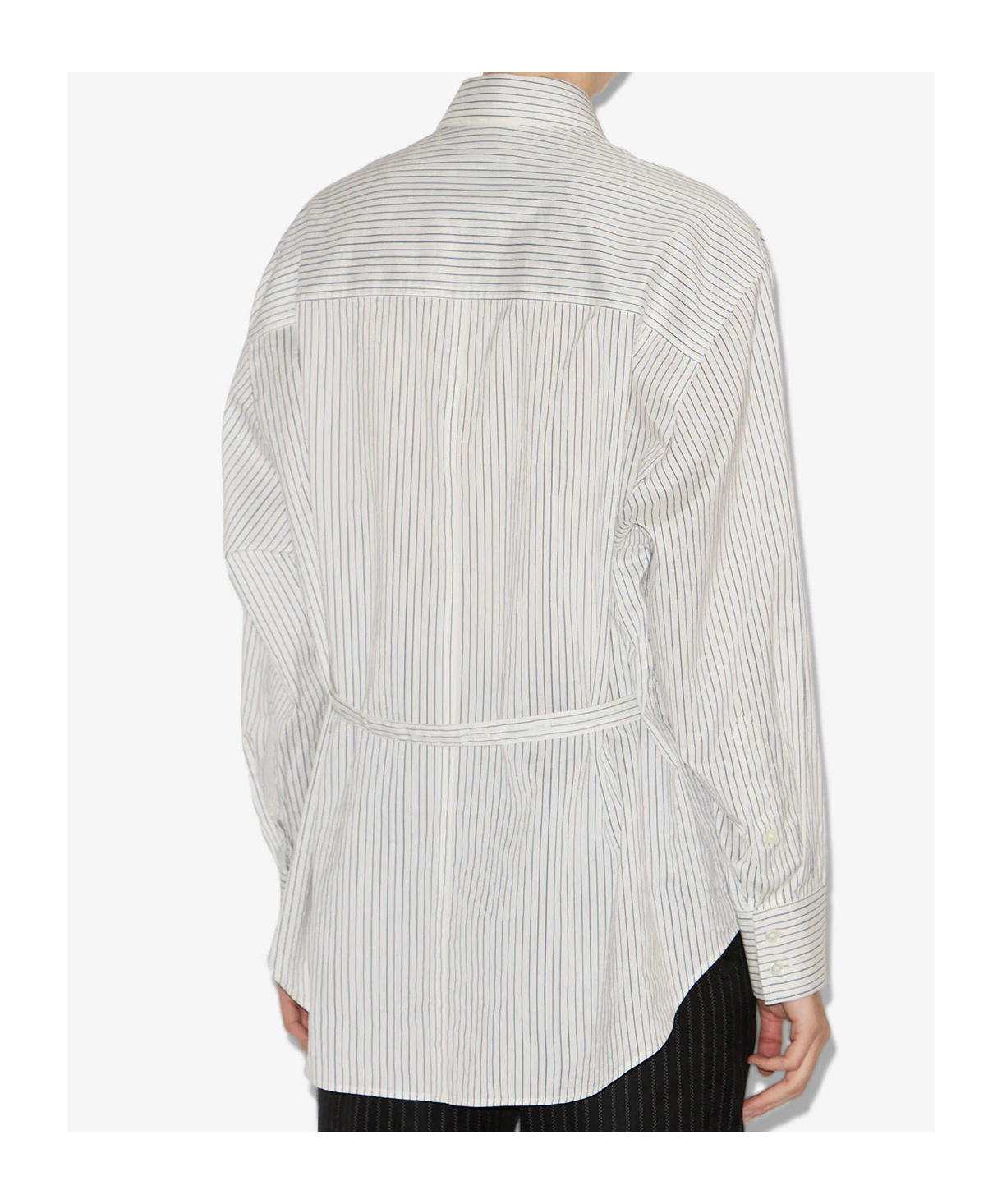 Isabel Marant Aurora Pinstriped Shirt In White