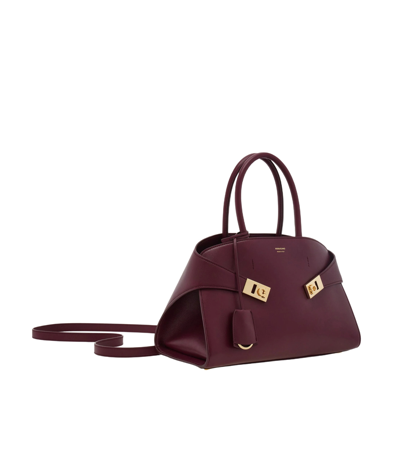 Ferragamo Medium Hug Leather Tote Bag In Purple