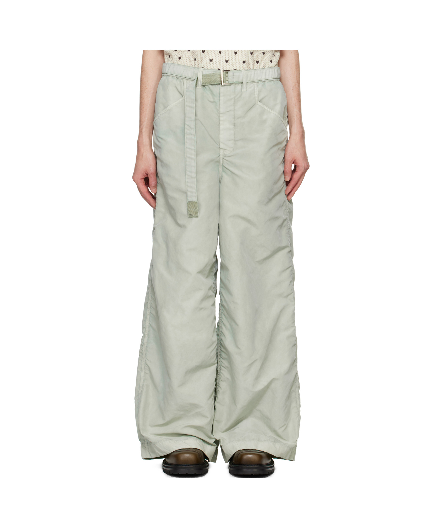 Sacai Belt-loop Casual Pants In Gray