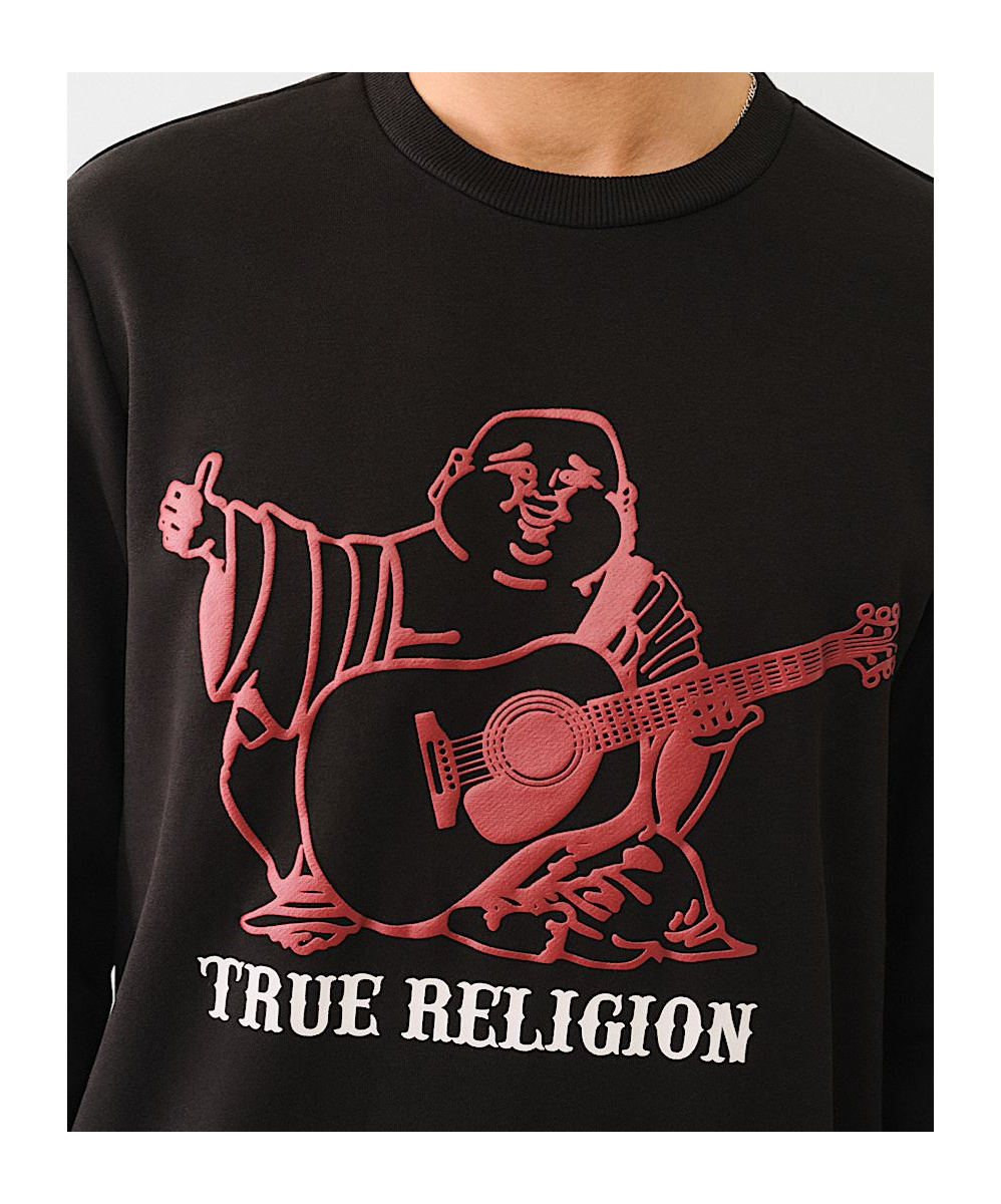 True Religion Buddha Puff Logo Sweatshirt In Black