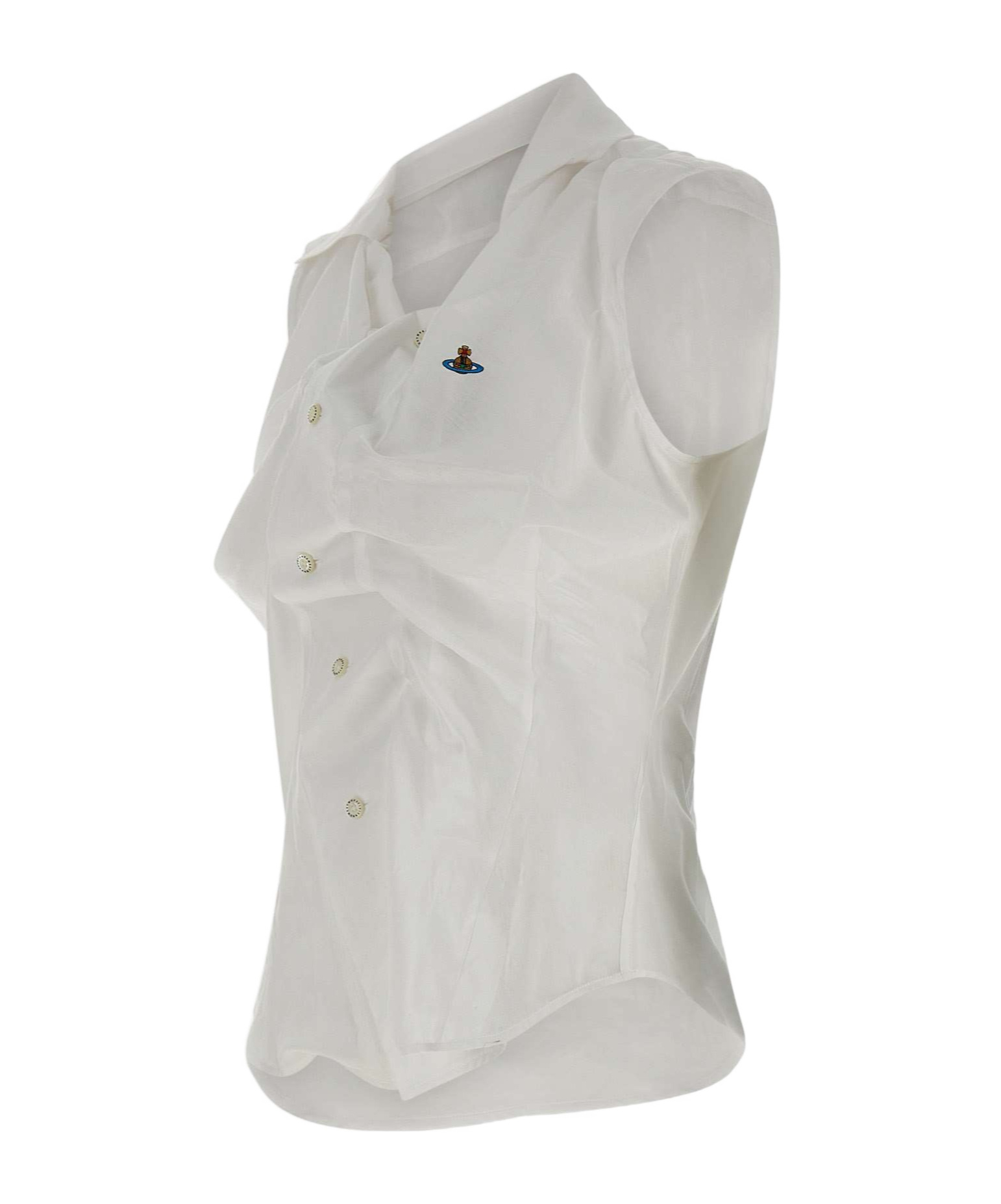 Vivienne Westwood Silk Cotton Sleeveless Drunken Shirt