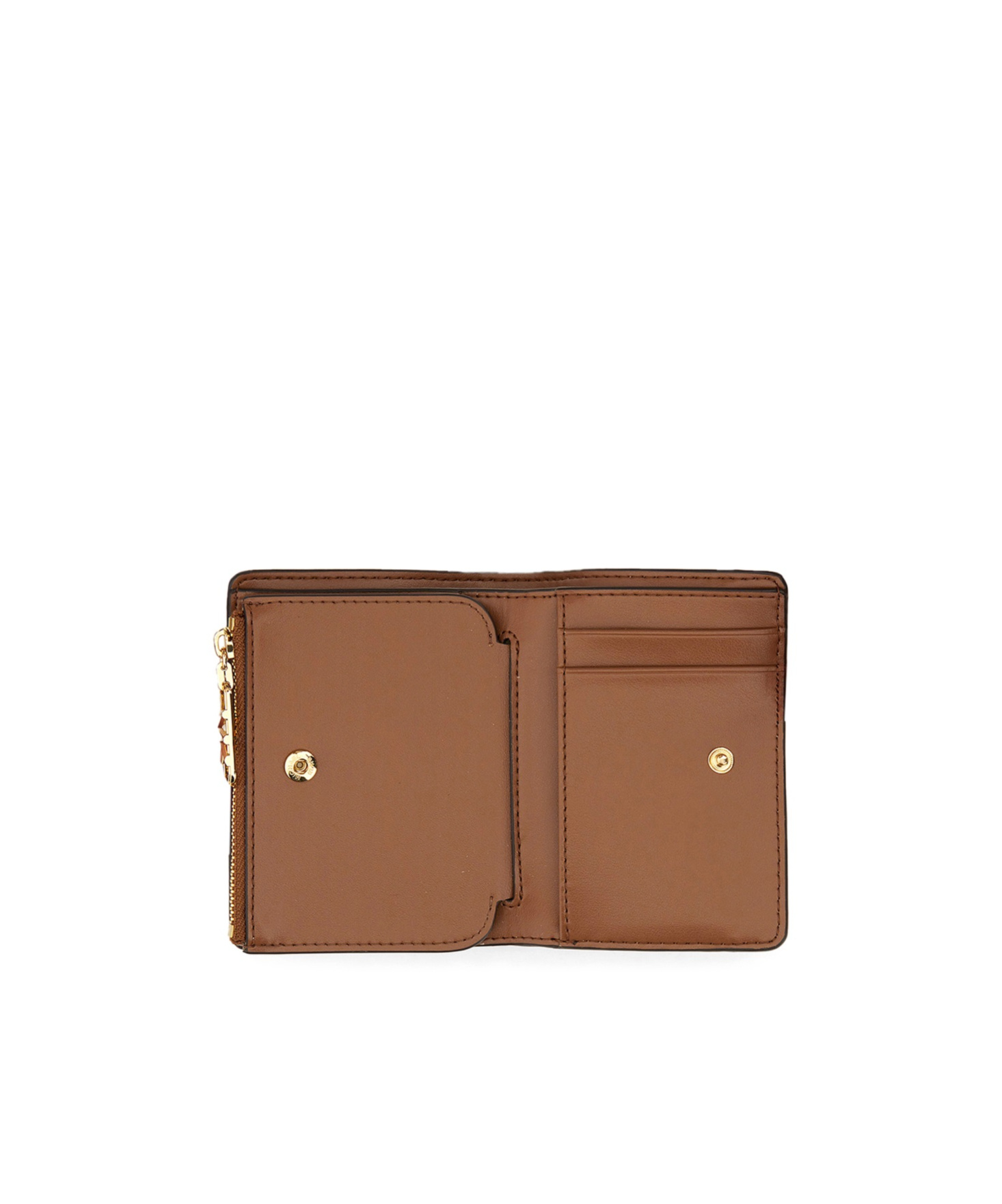 Shop Michael Michael Kors Logo Print Wallet In Brown
