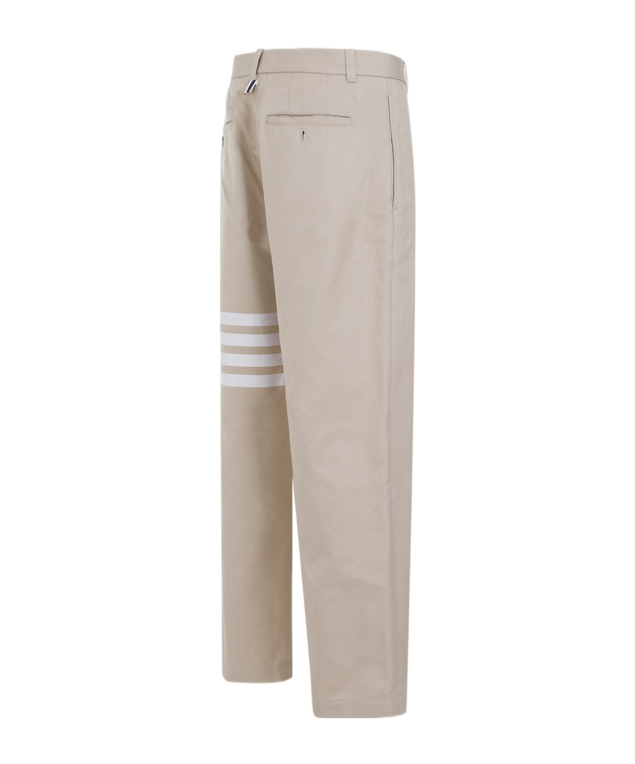 Thom Browne Camel Beige Cotton Unconstructed Straight Leg Trousers In Brown