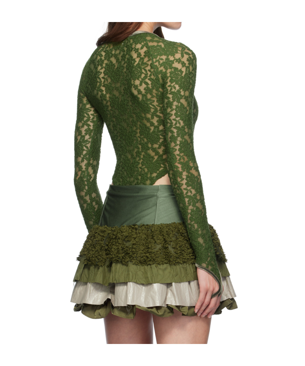 Shop Andersson Bell Rose Lace Bodysuit In Green