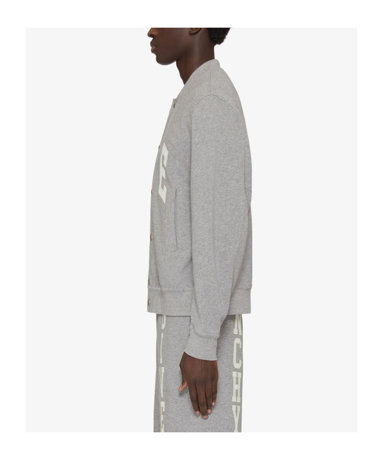 Givenchy Cotton Varsity Bomber Jacket In Gray