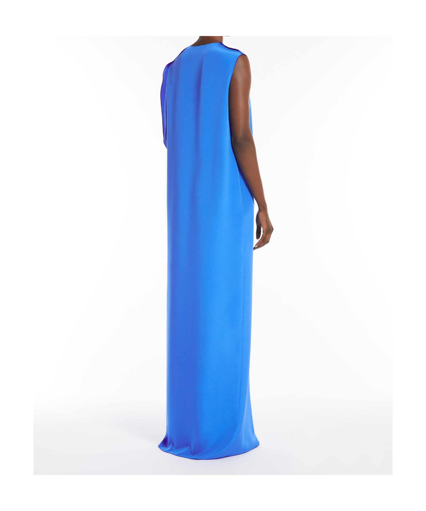 Max Mara Pianoforte Light Blue Flowy Silk Dress Women In Blue