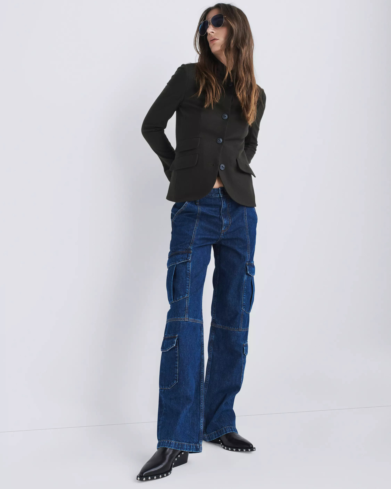 Shop Rag & Bone Mid-rise Cargo Jeans In Blue