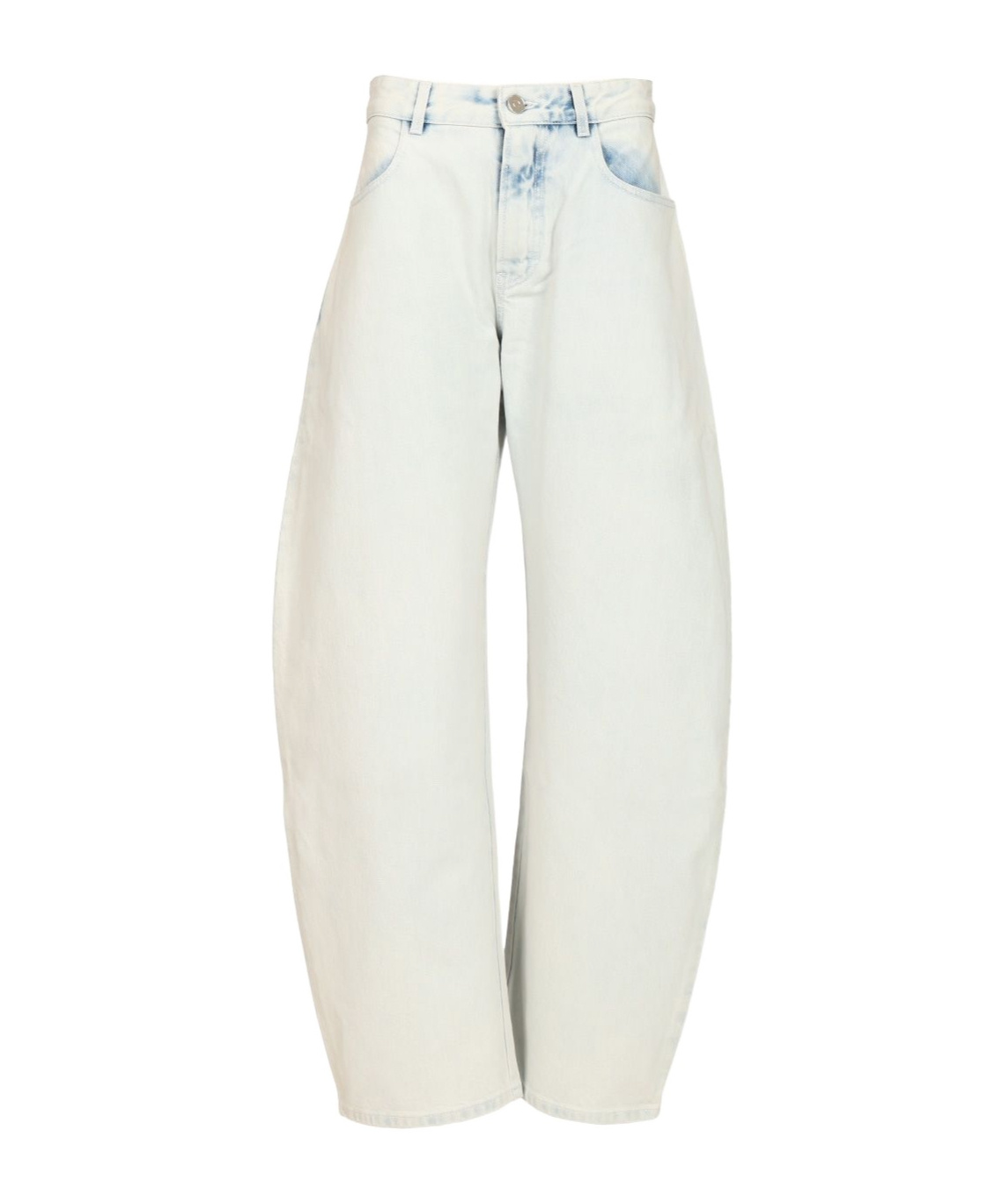 Alaïa Rounded Jeans Light Blue In White