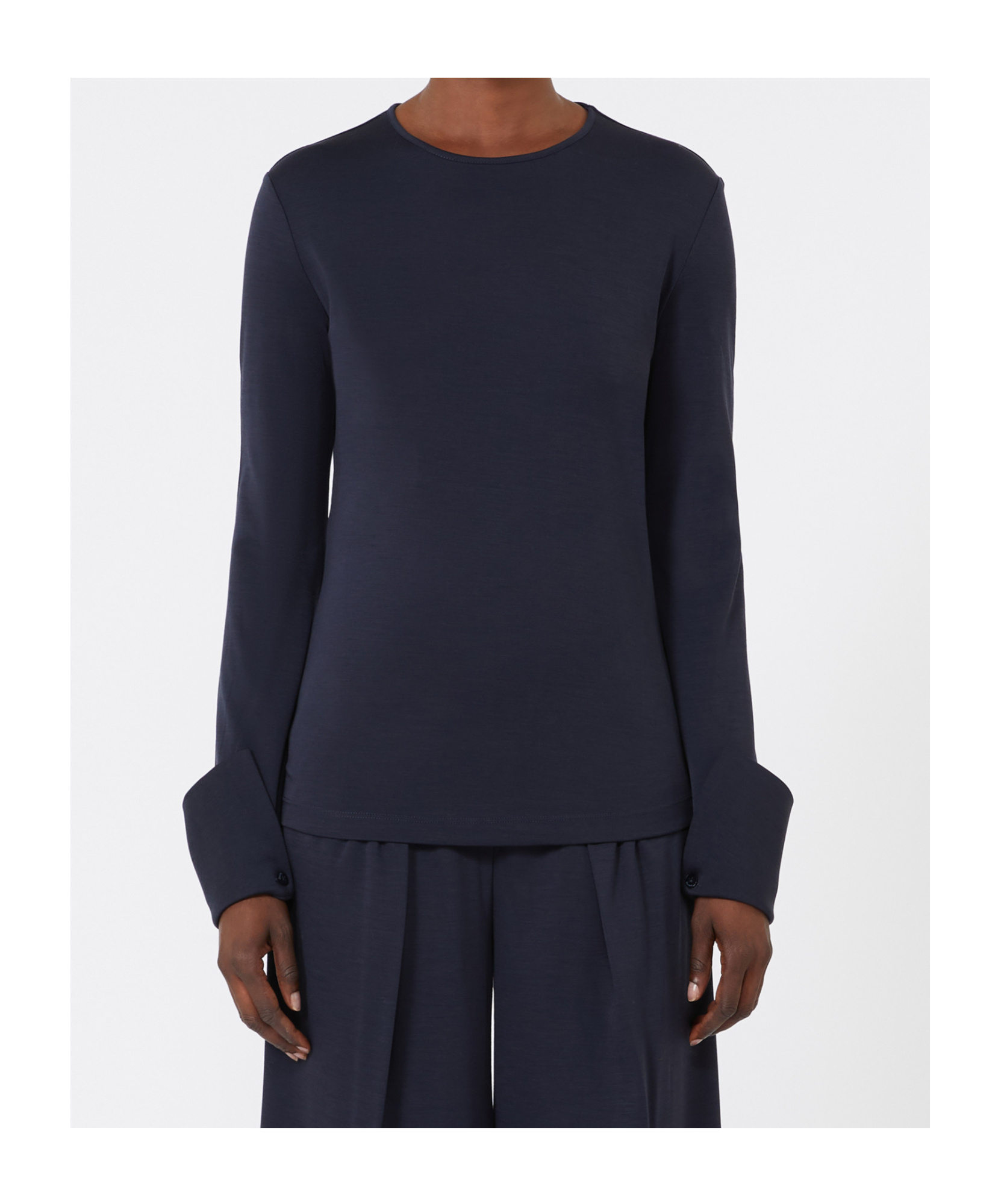 Max Mara Wool Jersey T-shirt In Black