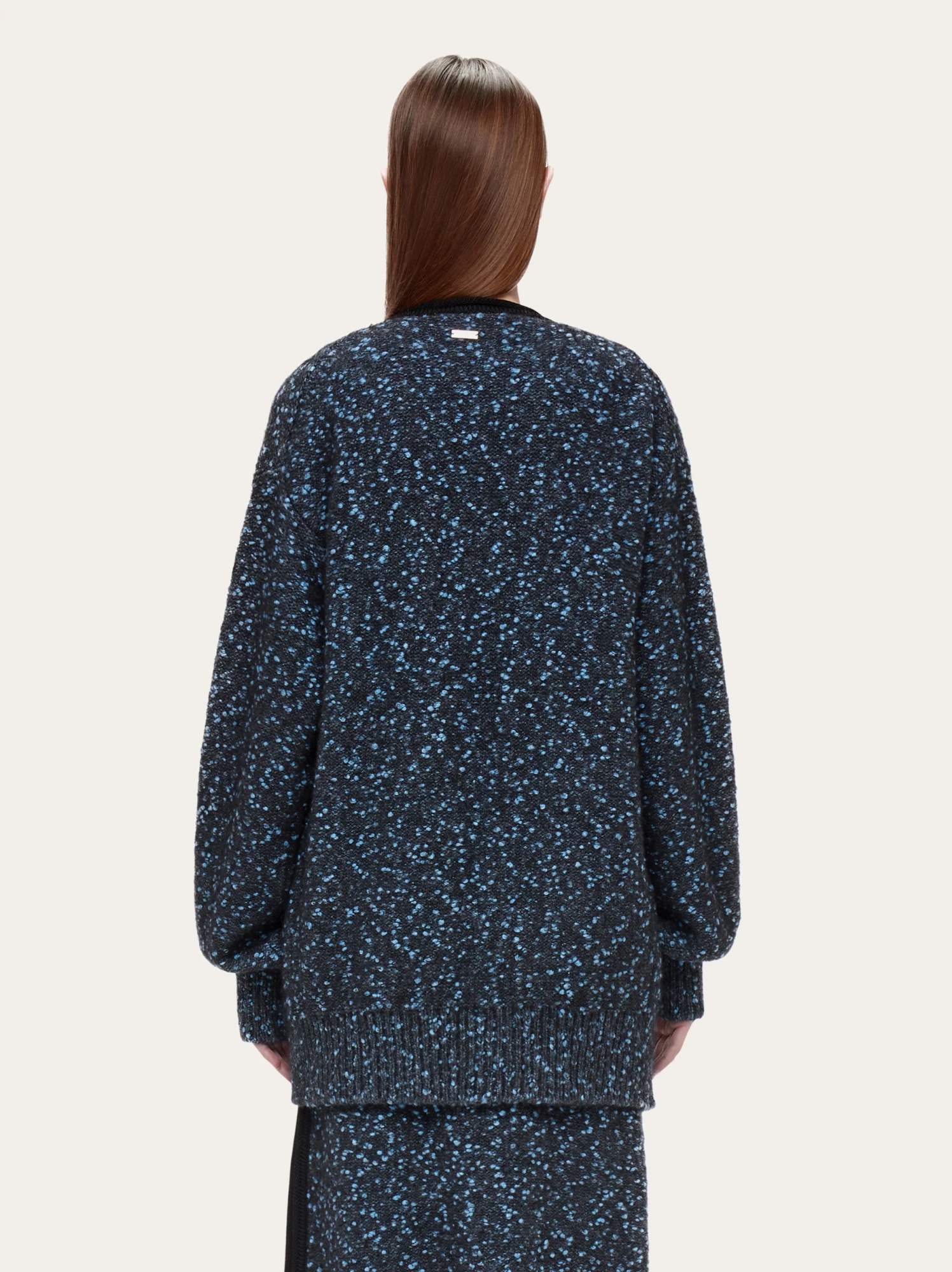 Ferragamo Loop Wool Cardigan In Black