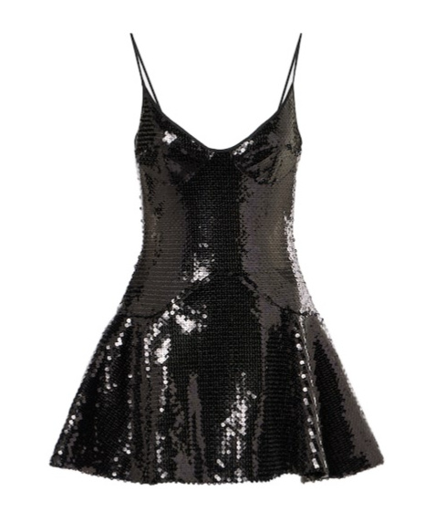 David Koma Sequined Minidress In Black